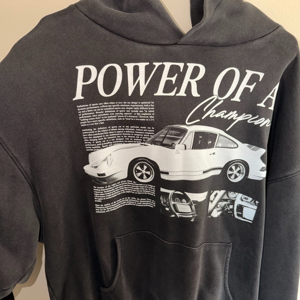 Champion Black Hoodie with Car Graphic